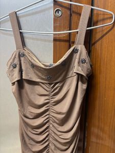 Elegant Brown Bodycon Dress
