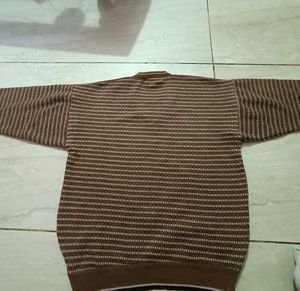 Striped V-Neck Knit Sweater