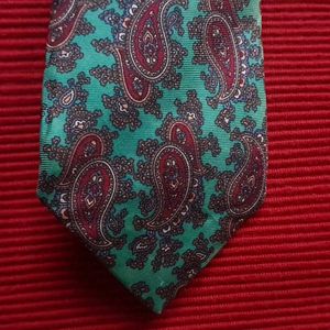 Vintage Teal Paisley Silk Tie