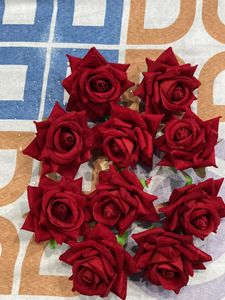 Artificial Red Rose For Decoration (pack Of 10)