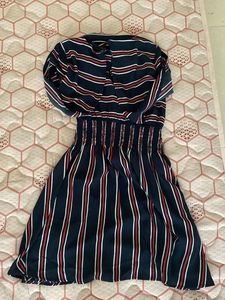 Striped Fit And Flare Dress