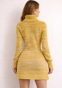 Chic Mustard Yellow Knit Dress