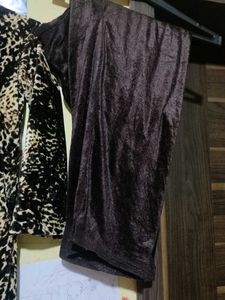 Animal Print velvet suit set