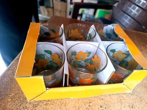 Glasses Of 6 Pcs Combo Set For Juice/Drink At Home