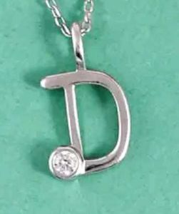 925 Real Silver &#34;D&#34; Alphabet Pendant