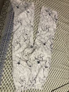 Printed White Flared Pants