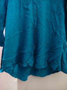 Teal Button-Down Top