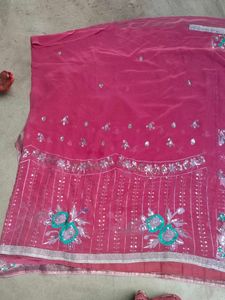 Half Net Saree
