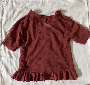 Sheer Ruffled Blouse