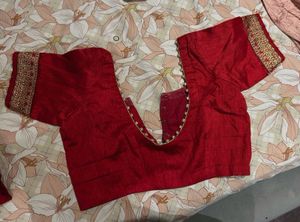 dark red saree