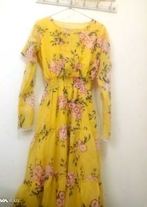 Floral Yellow Maxi Dress