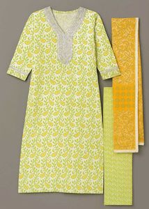 Lime & Yellow Paisley Salwar Kameez Suit
