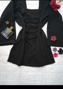 Black Dress with Bell Sleeves