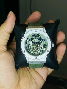 Hublot Green Strap Sketal Dial Watch For Men