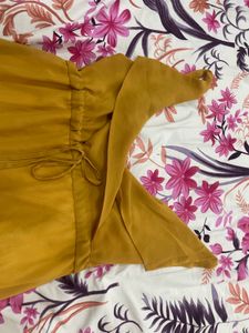 Mustard Unique Belted Dress