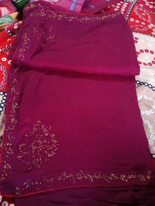 Elegant Mahroon Saree
