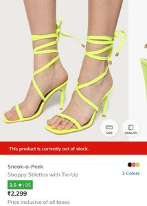 Neon Strappy Stilettos with Tie-Up
