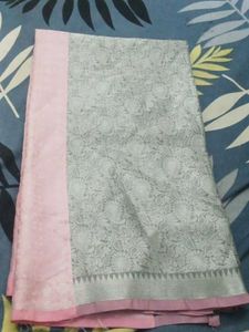 Elegant Pink &amp; Silver Saree