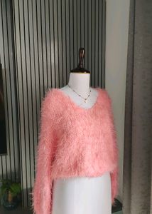 💥Price Drop💥V Neck Fur Oversized Sweater