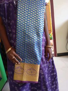 Blue &amp; Gold Kanjivaram Silk Saree