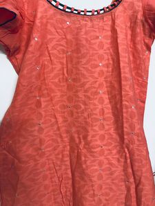Mini Mirror Work Churidhar Top With Dupatta