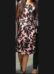Pink And Black Fitted Dress