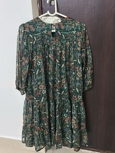 Floral Print Tiered Mini Dress