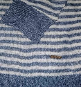 Navy OLZEN Striped Knitted Sweater