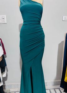 Emerald One Shoulder Maxi Dress