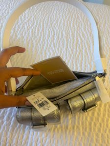Authentic Mk Silver Party Bag