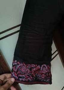 Embroidered Black Pant Dupatta Set