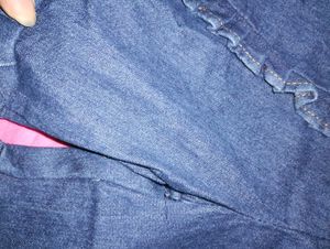 Cute Pink Graphic Tee With Denim Bottom