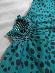 Green Dotted Mini Dress