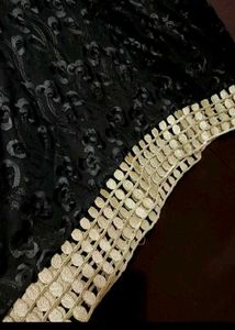 Black Golden Work Suit Salwar With Dupatta 42 Bust