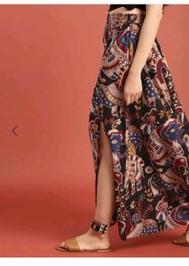 Multicolored Side Cut Long Skirt 22