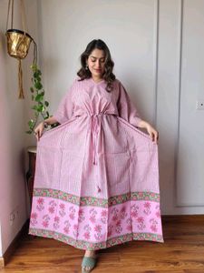 Boho Print Kaftan Dress