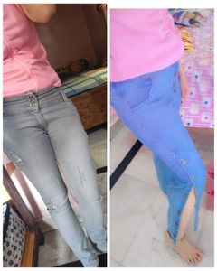 Combo : Distressed & Button-Detail Jeans Bundle