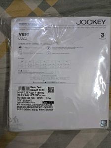 Jockey Men&#39;s Vest - New Unused (Pack Of 3)