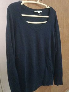 Simple Black Long Sleeve Top Size M