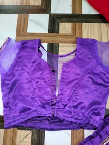 Violet Colour Beautiful Lehanga With Red Dupatta