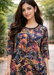 Stylish Printed Korean Top [C5]