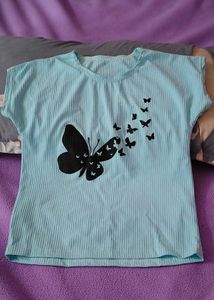 Light Blue Butterfly T-Shirt