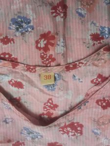 Pink Floral Print Kurti