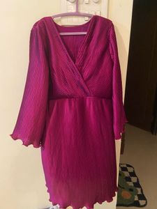 satin full sleeves dress
