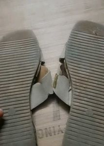 Stylish Beige Slides with Gold Accents