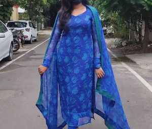 Blue kurti and dupatta only