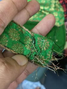 Green &amp; Gold Brocade Blouse