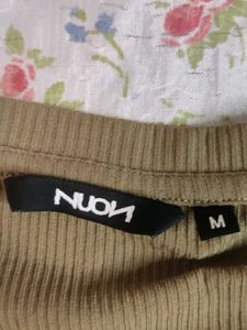 Nuon Beige/khaki Crop Top