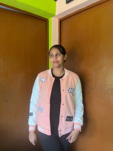 Pink &amp; White Varsity Jacket
