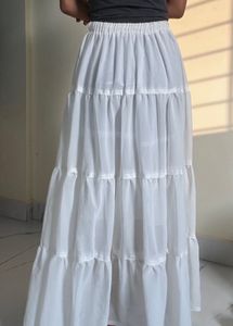 Proper White Tiered Maxi Skirt🤍